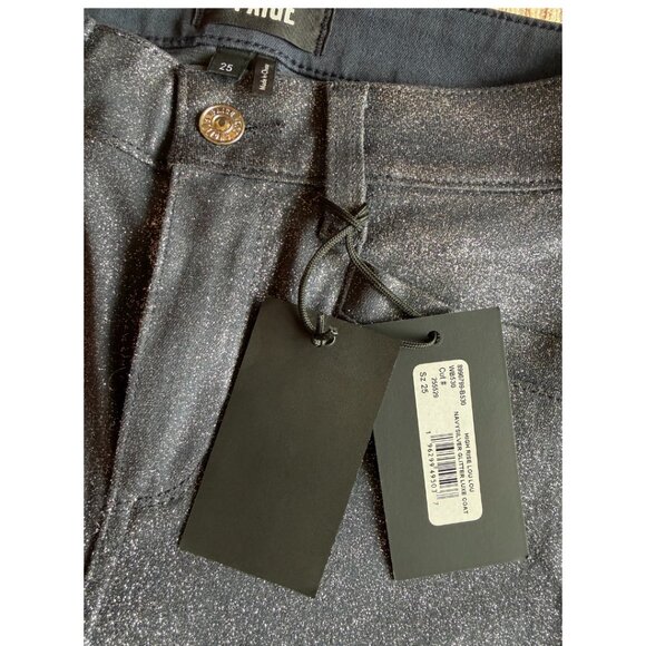 PAIGE Lou Lou Glitter Coated Flare Jeans 25 NWT - Picture 9 of 11